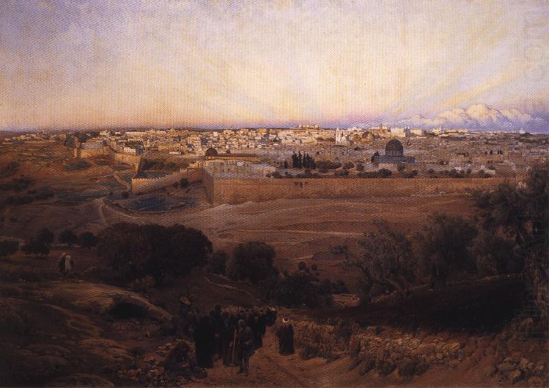 Jerusalem from the Mount of Olives., Gustav Bauernfeind